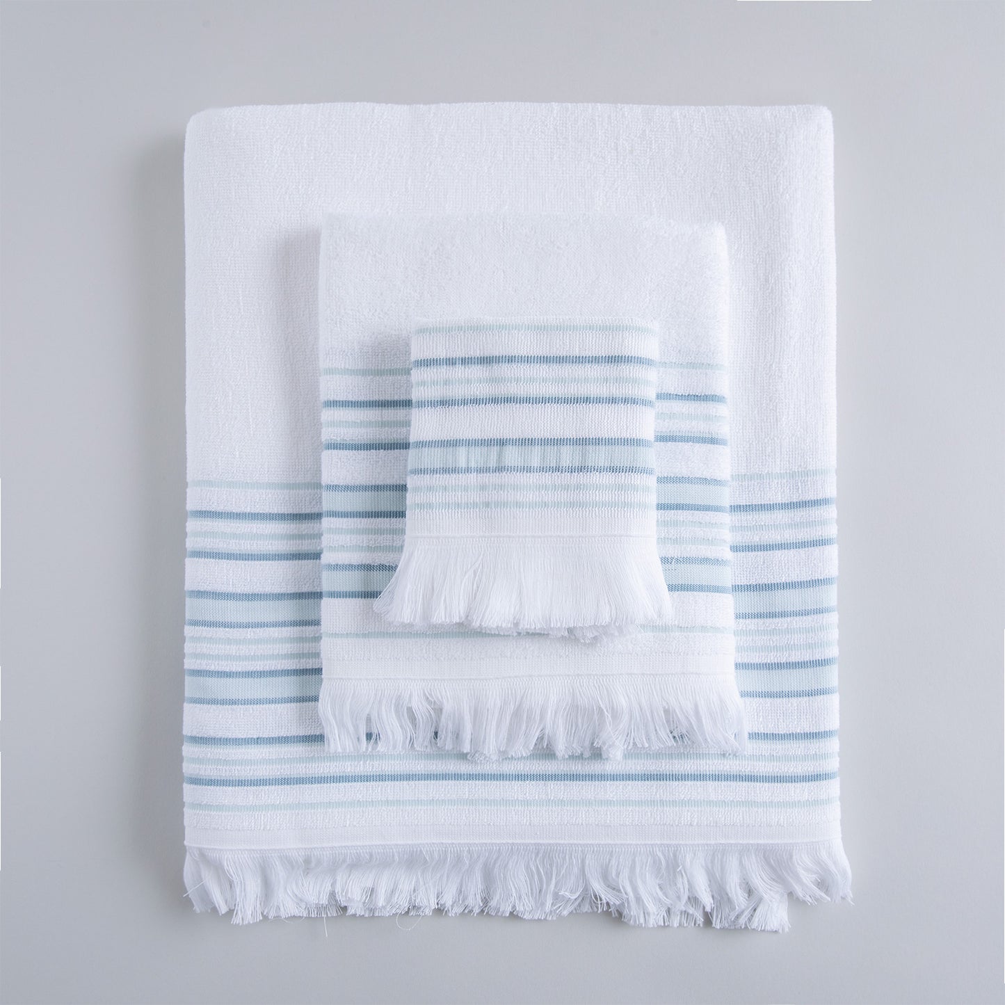 Towel | Derin - White/Light Aqua
