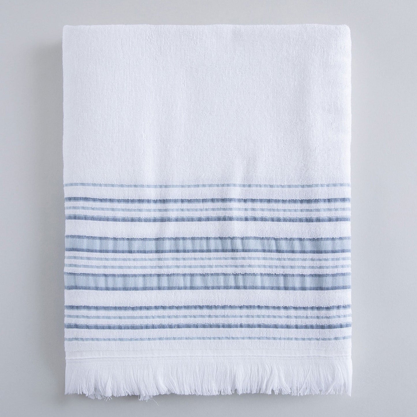 Handdoek | Derin - Wit/Marineblauw | Bamboe & Katoen - Pure Harmony
