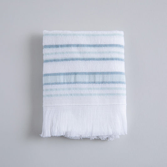 Towel | Derin - White/Light Aqua
