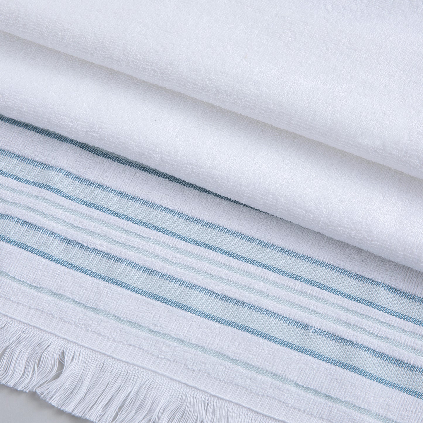 Towel | Derin - White/Light Aqua