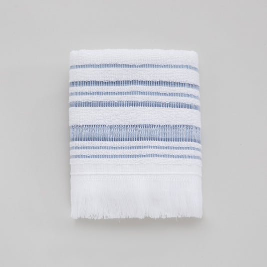 Towel | Derin - White/Marine Blue