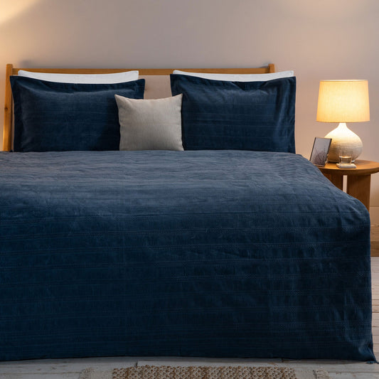 Bedsprei Set | Especial - Donkerblauw | Linnen & Katoen - Pure Harmony