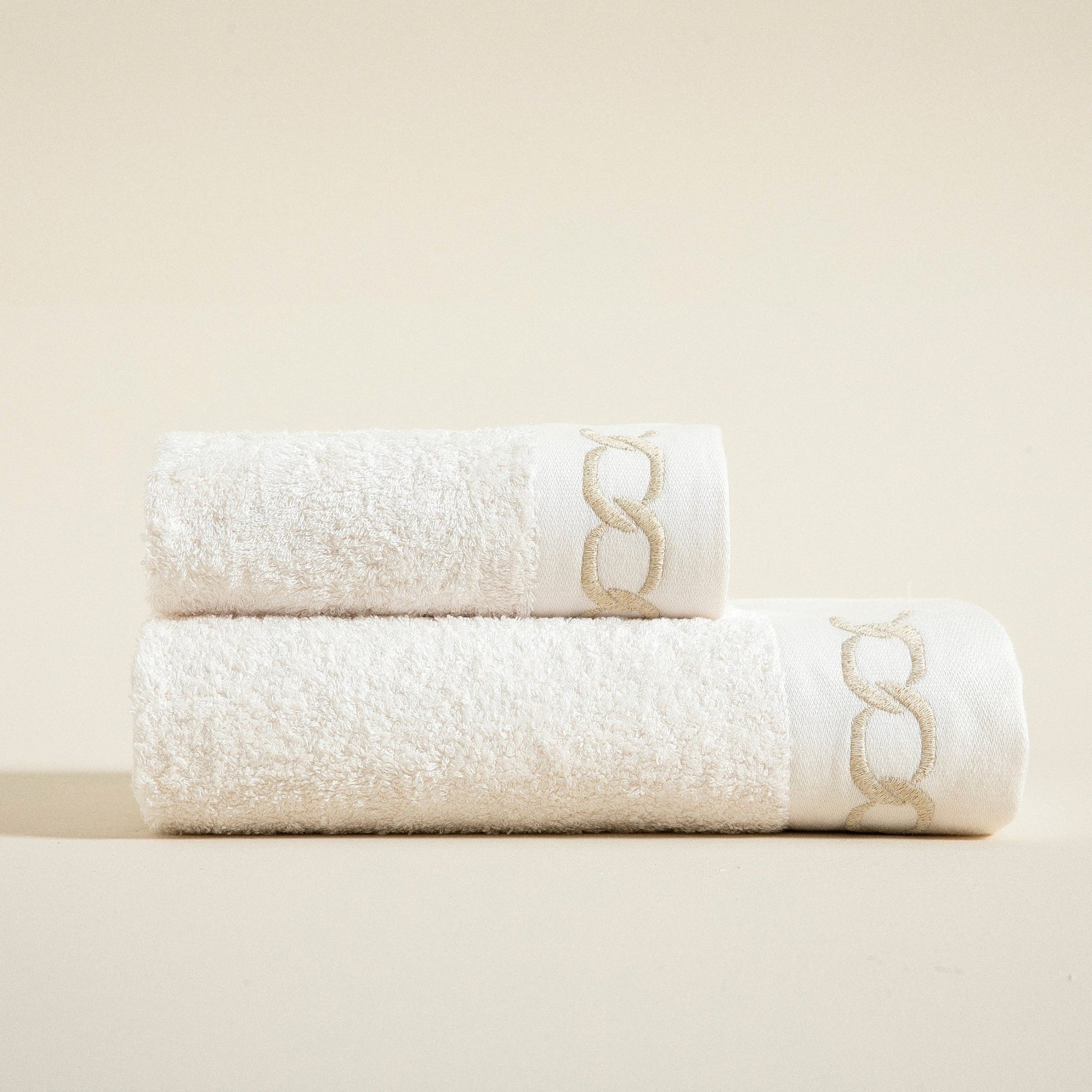 Handdoek | Corrente - Ecru/Goud | Bamboe & Katoen - Pure Harmony