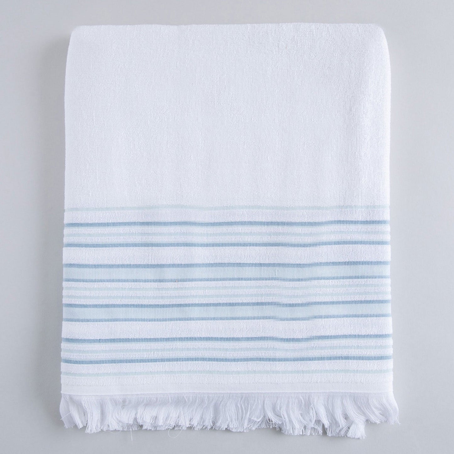 Handdoek | Derin - Wit/Lichtaqua | Bamboe & Katoen - Pure Harmony