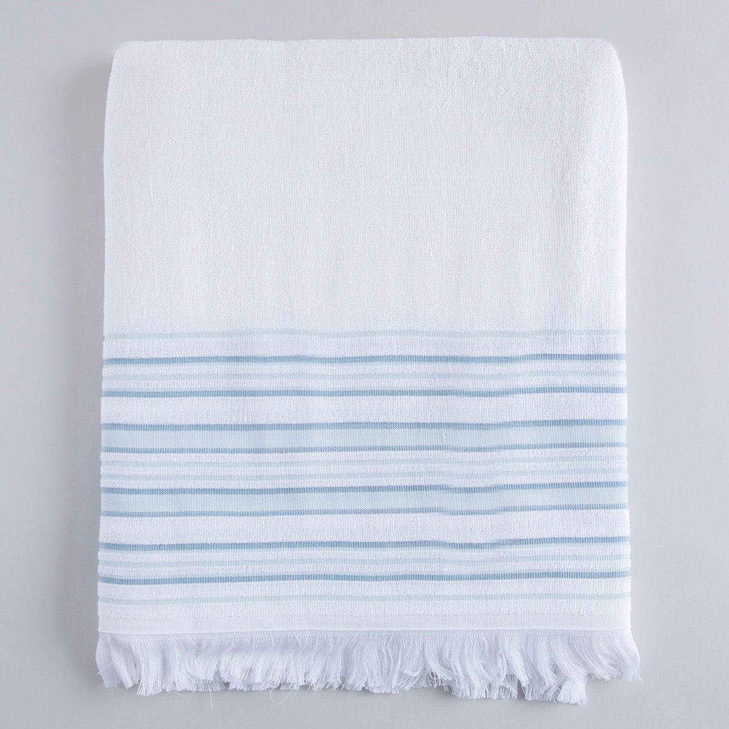 Handdoek | Derin - Wit/Lichtaqua | Bamboe & Katoen - Pure Harmony
