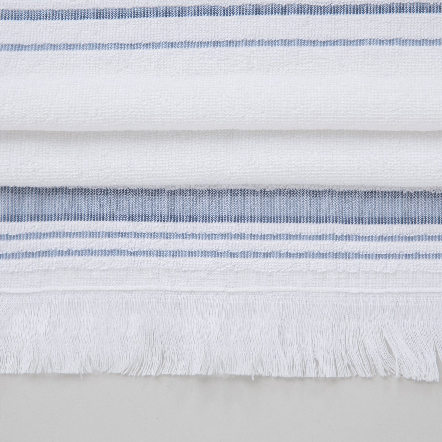 Handdoek | Derin - Wit/Marineblauw | Bamboe & Katoen - Pure Harmony